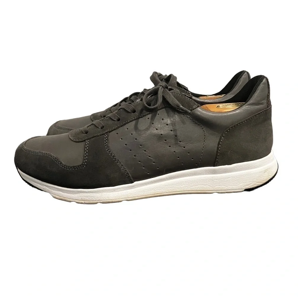 Banana Republic Gray Suede Leather Sneakers Lace Up Mens Size 11.5